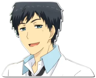 😏 6048c22a Anime, Personagem, Masculino, Sorriso, Adesivo, Casual whatsapp sticker