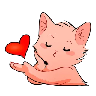 😘 a6d67478 แมว, สัตว์, หัวใจ, ความรัก, น่ารัก, จูบ telegram sticker