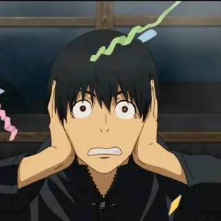 🤫 12e5ecfd anime, impactado, sorprendido, confeti, pelo negro telegram sticker