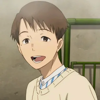 😄 91817f3a Anime, Chico, Sonriendo, Dibujo animado telegram sticker