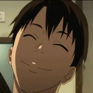 😆 94f95495 anime, retrato, personaje, chico, sonriendo telegram sticker