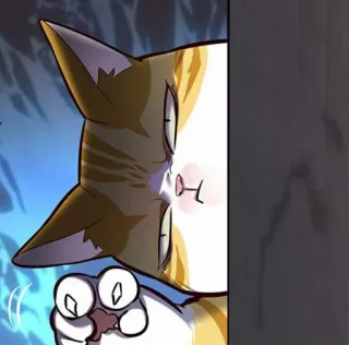 🐈 3c2131df kat, dier, huisdier, cartoon, illustratie, kijkend telegram sticker