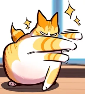 🐈 d94eda6f kat, dier, oranje, cartoon, illustratie, schattig, grappig telegram sticker