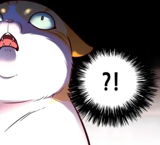 🐈 e08191a2 ?! hond, vraag, uitroepteken, cartoon, dier, uitdrukking telegram sticker