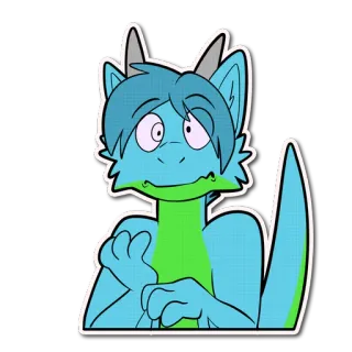 😱 3fccd9ac Cartoon, Furry, Drache, Anthropomorph, Charakter, Kunst telegram sticker