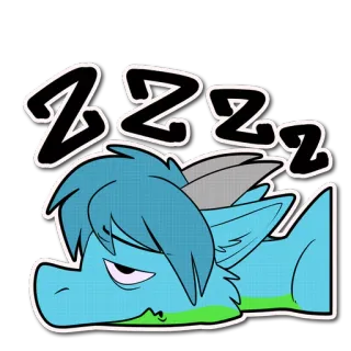 💤 d21755eb ZZZZ schläfrig, zzz, schlafend, Cartoon, müde, Drache telegram sticker
