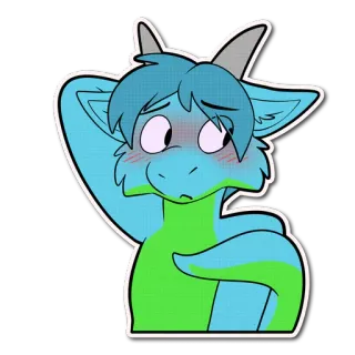 😳 dde27721 Furry, Drache, Anthropomorph, Cartoon, Sticker, Süß, Illustration telegram sticker