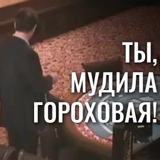 🗣 db275e29 ТЫ, МУДИЛА ГОРОХОВАЯ! offensive, insult, russian, angry whatsapp sticker