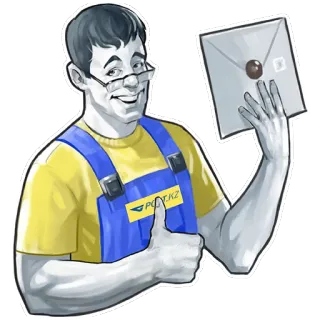 👍 629ef401 POST.KZ facteur, courrier, poste, livraison, pouce levé, service, lettre, correspondance telegram sticker