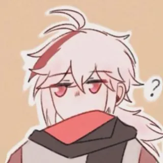 🤨 38669af7 Kaedehara Kazuha Genshin Impact Anime, Videospiel, Kazuha, Genshin Impact, Charakter, Frage, Süß whatsapp sticker