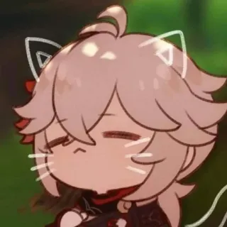😸 7da7af76 Kaedehara Kazuha Genshin Impact Anime, Kazuha, Genshin Impact, Kawaii, Chibi, Katzenohren whatsapp sticker
