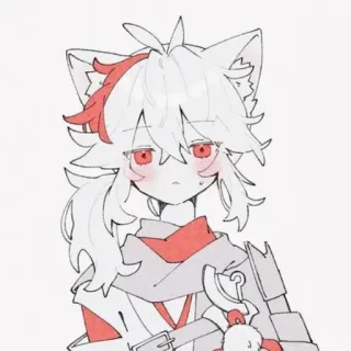 😅 e0a070e1 Anime, Katzenohren, Cartoon, Kawaii, Charakter whatsapp sticker