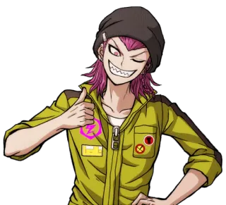 😉 564b09de Kazuichi Soda Danganronpa 애니메이션, 소다카즈이치, 단간론파, 좋아요, 캐릭터 telegram sticker