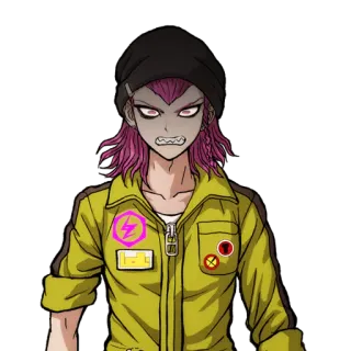 😵 07784589 Kazuichi Soda Danganronpa Anime, Game, Nhân vật, Kazuichi Soda, Danganronpa, Tóc hồng, Thợ máy whatsapp sticker