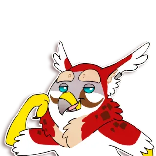 😏 72440165 owl, cartoon, animal, bird, sticker, cute, funny telegram sticker