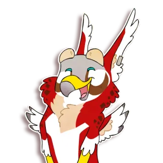 😄 7a8632aa bird, animal, sticker, furry, anthropomorphic telegram sticker