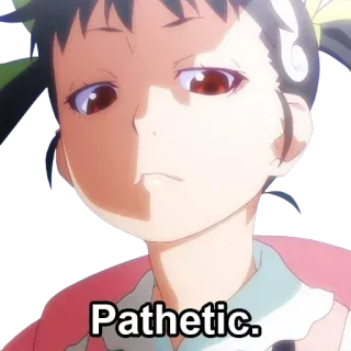 😒 00cbb64d Pathetic. anime, patético, garota, arrogante, personagem telegram sticker