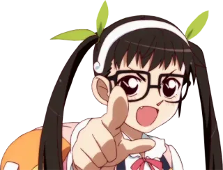 👆 0b866b46 Hachikuji Mayoi Monogatari Anime, Personagem, Monogatari, Hachikuji Mayoi, Óculos, Fofo, Apontando telegram sticker