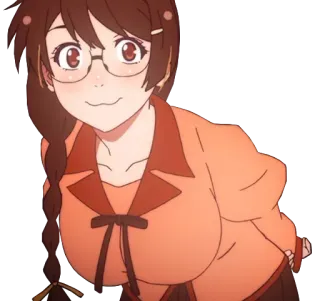 🙂 1e791817 Hanekawa Tsubasa Monogatari Anime, Hanekawa Tsubasa, Monogatari, Personagem, Óculos, Mulher telegram sticker