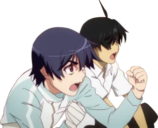 ✊ 2b350c40 Anime, Animado, Duas pessoas, Celebração telegram sticker