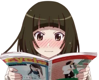 😳 2c06c9ff CYCLE Anime, Revista, Garota, Lendo telegram sticker