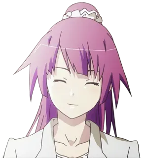 😊 3f6fe12f anime, menina, cabelo rosa, sorriso, desenho animado telegram sticker