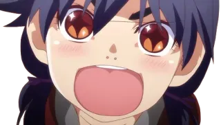 😍 43da847e anime, desenho animado, retrato, criança, rosto, menina, boca aberta telegram sticker