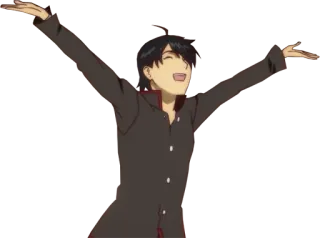 🙌 e87da271 Anime, Personagem, Alegre, Sorriso, Pose telegram sticker