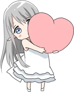❤️ deff07fb ragazza anime, chibi, cuore, carina, ragazza, kawaii whatsapp sticker