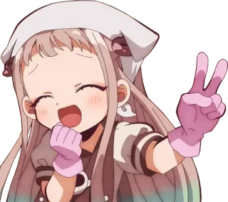 ✌️ f77f48d0 Anime, Personaggio, Carino, Ragazza, Pace, Kawaii whatsapp sticker