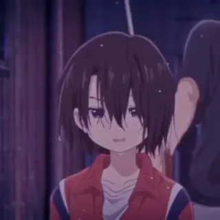 📹 85556420 anime, chica, personaje, triste, solitaria, lluvia telegram sticker