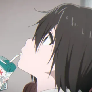 ◾ 8d3e39bf Anime, Chica, Bebiendo, Cartón, Pajita telegram sticker