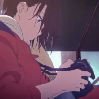 📹 fbe01dc0 anime, chica, cámara, fotografía, retrato, ilustración telegram sticker