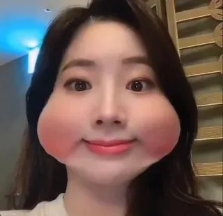 🤡 a9eadd60 twarz, kobieta, policzki, filtr, portret, osoba telegram sticker