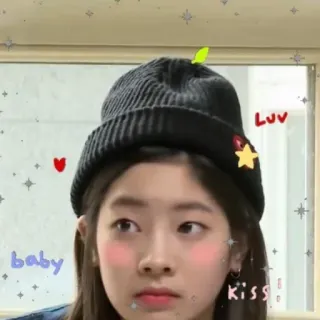 🤓 d4eed625 Luv baby kiss! kpop, dziewczyna, słodkie, Dahyun, koreański telegram sticker