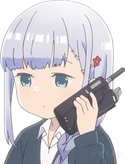📞 c614b1f4 Anime, Mädchen, Funkgerät, süß, Cartoon, Kommunikation telegram sticker