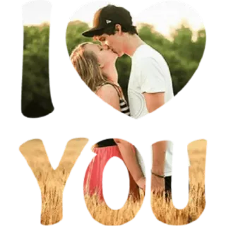 💋 3a0120e0 I LOVE YOU любовь, пара, романтика, сердце, поцелуй whatsapp sticker