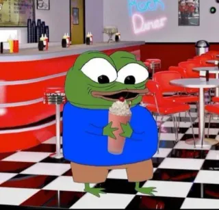 🥤 52c4475f Pepe the Frog pepe, pepe o sapo, meme, sapo, desenho animado, restaurante telegram sticker