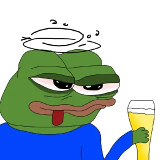 🍺 5a0e510a Pepe the Frog pepe, sapo, bêbado, cerveja, meme, triste telegram sticker
