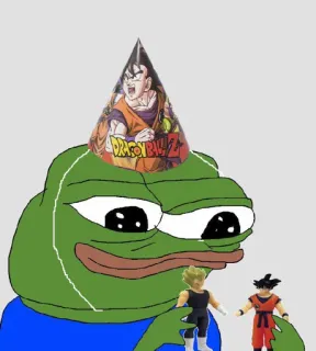 😃 6f777159 Pepe Dragon Ball Z DRAGON BALL Z pepe, sapo, dragon ball z, anime, aniversário, festa telegram sticker
