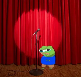 🎤 940781f5 Pepe the Frog pepe, rã, triste, palco, microfone telegram sticker