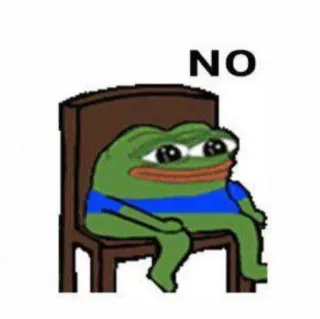 🙅‍♂️ e6f322b9 Pepe the Frog NO rã, meme, não, desenho animado telegram sticker