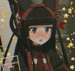 💖 7da2032b she's just a baby Anime, Menina, Fofa, Bebê, Desenho animado, Adesivo telegram sticker