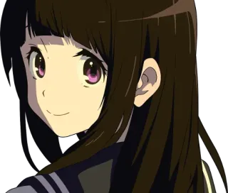 🙂 8b77799e anime, menina, cabelo castanho, fofa, uniforme escolar, retrato telegram sticker