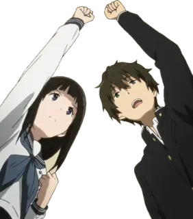 ✊ bf3713ff Anime, Uniformes escolares, Punhos cerrados, Determinação, Amizade, Trabalho em equipe telegram sticker