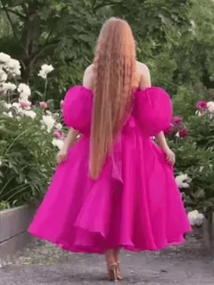 🍓 4106078f vestido, mujer, moda, jardín, peonías, vestido rosa telegram sticker