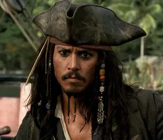 😠 56e28d80 Jack Sparrow Pirates of the Caribbean Pirat, Kapitän, Hut, Filmfigur, Johnny Depp telegram sticker