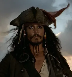 😎 910ed0e2 Captain Jack Sparrow Pirates of the Caribbean Pirat, Kapitän, Filmfigur, Johnny Depp, Fantasy, Abenteuer, Karibik telegram sticker