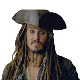 😒 a804c424 Jack Sparrow Pirates of the Caribbean Pirat, Kapitän, Filmfigur, Johnny Depp telegram sticker