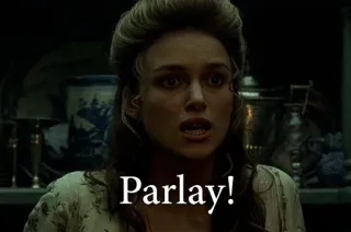 😅 b1fc0467 Parlay! Plauderei, Piraten, Verhandlung, Filmzitat telegram sticker